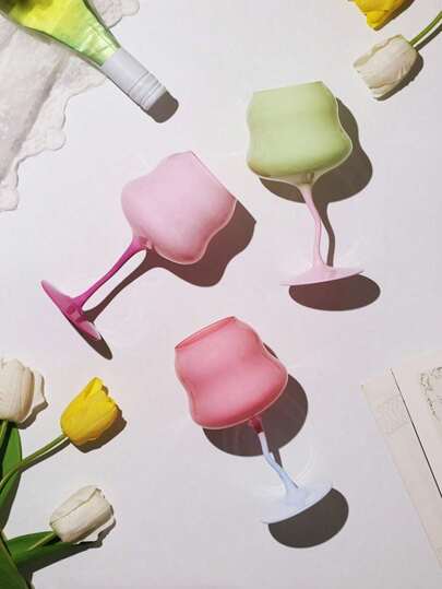 1pc 5-Styles Creative Macaron Twist Stemmed Glass Red Wine Cups, High-Grade Crystal Glass Goblets, Vintage Cream Wine Glasses, Colored Twisting Wine Cups, Home Decor Accessories, Suitable For Christmas, And Party,Christmas Gifts,Merry Christmas, Valentine's Day Gift