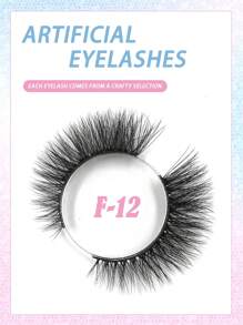 5对自然蓬松纤长仿貂毛卷翘假睫毛，条状假睫毛