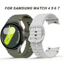 Original Silicone Band Compatible With Samsung Watch 7 6 5 4 Pro 44mm 40mm 45mm FE Sport Bracelet Compatible With Galaxy Watch 6Classic 43mm 47mm Strap - Samsung Watch 4/5/6/7 - View 1