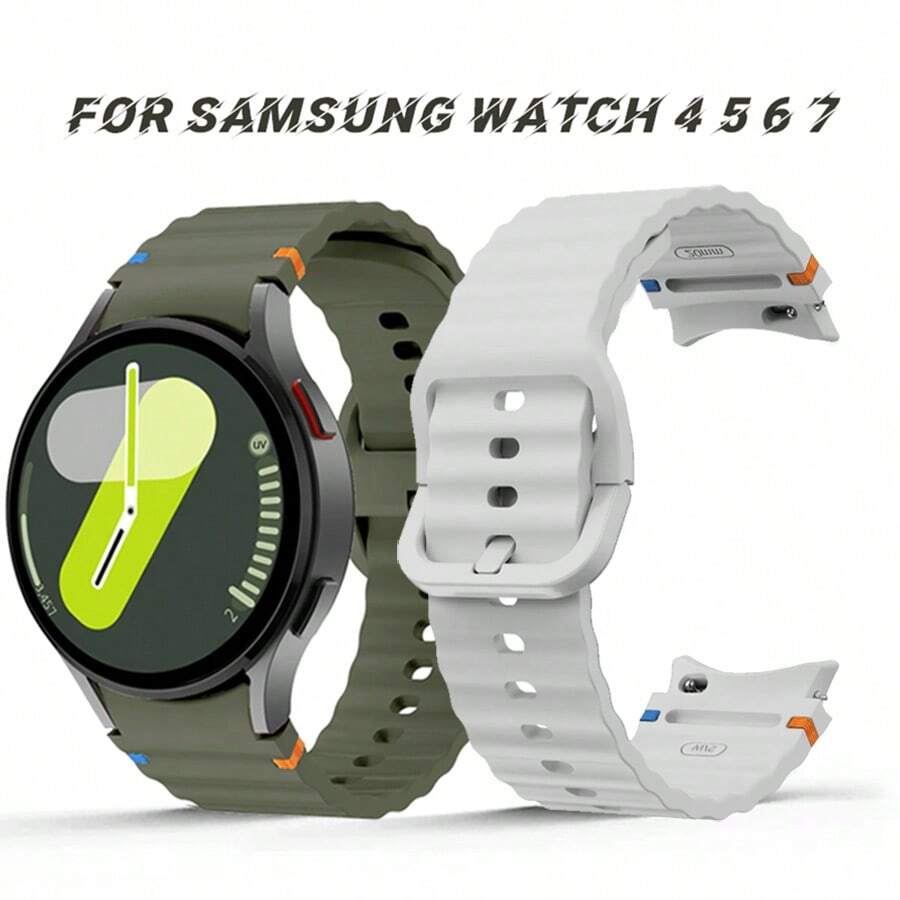 Original Silicone Band Compatible With Samsung Watch 7 6 5 4 Pro 44mm 40mm 45mm FE Sport Bracelet Compatible With Galaxy Watch 6Classic 43mm 47mm Strap - Samsung Watch 4/5/6/7 - View 1