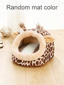 ABLAZE ZAI 1 件柔软织物动物形状封闭式仓鼠/沙鼠窝/床，适合全年小型宠物