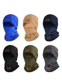 全新冬季羊毛帽围巾保暖头套战术保暖拉法帽面部滑雪面罩帽子颈部保暖运动骑行 - 彩色 - 查看 2