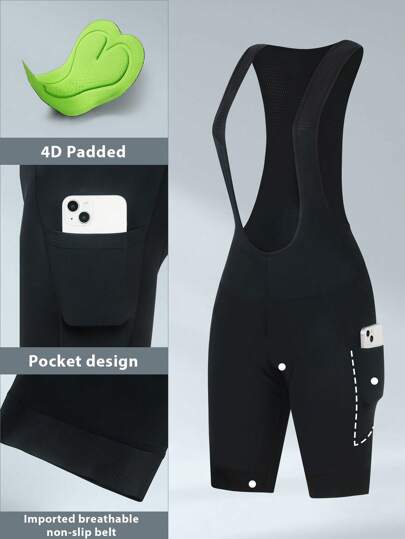 BEROY Women Cycling Bibs Shorts With Padded, Bike Shorts Bicycle Shorts With 4D Padding Biking Pants With Pockets Jersey