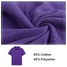 Young Boy 10-Pack School Uniform Tagless Polo Shirts - Grape - View 5