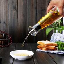 1 pieza Aceitera de estilo danés para el hogar, botella de vidrio borosilicato resistente a fugas apta para aceite, salsa de soja, vinagre, adecuada para exteriores, cocina, Navidad, Año Nuevo
