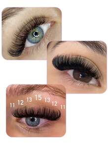 CoMango 600Fans 混合8-15mm 散装扇形睫毛延长 0.05/0.07mm 尖头底座 3D/6D/10D/12D/14D/16D 浓密预制扇形睫毛延长睫毛簇、睫毛簇、单根睫毛、睫毛、假睫毛 - 彩色 - 查看 7