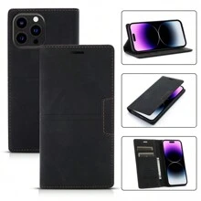 Compatible With IPhone Samsung Xiaomi Redmi Model Magnetic Leather Flip Card Wallet Phone Case