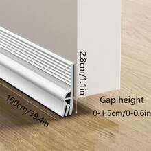 1m TPE Anti-Dust & Noise Reduction Door Bottom Seal, Triple Seal Design, Non-Slip Grooves, Windproof & Soundproof Door Draft Stopper