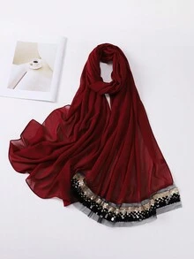 1件女士亮片雪纺穆斯林头巾 - 彩色 - 查看 10