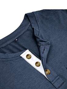 Camisa polo de manga corta con rayas de contraste en estilo deportivo casual para todas las estaciones