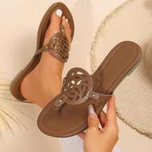 Women's Comfortable Dressy Thong Sandals Flip Flop Sandals Flat Sandals - 棕色 - 查看 5