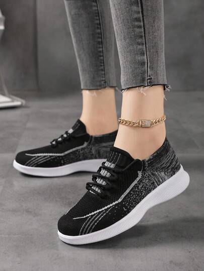 Women's Pure White Slip-On Shoes, Knitted Shoes, Sports Casual Leg Warmers Shoes, Lightweight Breathable Dance Shoes