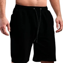 Bermuda Men's Moletom Short Training Gym Sport Fitness - 黑色 - 查看 2