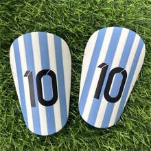 1 par de espinilleras de entrenamiento de fútbol con mini estrellas multicolor de tipo insertado grueso, protector de pantorrillas antichoque