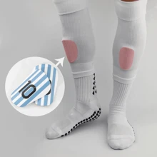 1 par de espinilleras de entrenamiento de fútbol con mini estrellas multicolor de tipo insertado grueso, protector de pantorrillas antichoque