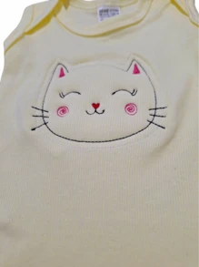 Baby Bodysuit Tank Top In Ribbed Fabric With 3D Embroidery - KIT WITH 3 BODYS - BOY AND GIRL - Màu Hồng baby - Xem 6