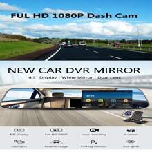 Original 1080p Rear View Car DVR Camera Dual Lens Mirror Black Box With WDR & GPS Functions Vision Model Touch Screen Dash Cam