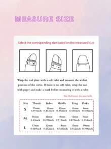 10 chiếc móng tay giả dài thủ công với hoa đính đá đầy màu sắc, phong cách Pháp tối giản thanh lịch - Nhiều màu - Xem 5