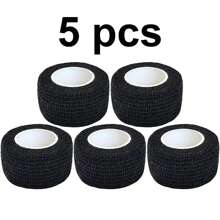 5PCS Self-Adhesive Elastic Bandage, Cute Cartoon/Solid Color Finger Bandages For Students - Anti-Wear Hand Tape For Writing/For Fixing Fingers, Toes, Nude Sport Tape, Self-Adhesive Finger Cover (Color Random) Gym Accessories Sales Sports Tape