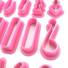 10pcs/11pcs Rectangle Shaped Clay DIY Jewelry Making Mold For Earrings, Hair Clips, Pendants - Pink - View 8