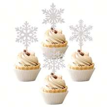 12pcs Christmas Snowflake Cupcake Toppers Winter Frozen Theme Snowflake Gender Reveal Cupcake Pick Decorations For Winter Snowflake Christmas Party Decorations Cupcake Picks Birthday Party Christmas Cake Decorations Supplies,Christmas - Multicolor - View 18