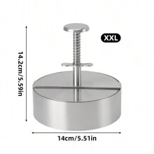1 件不锈钢 304 弹簧圆形汉堡肉饼压模器，银色，多种尺寸可选，食物塑形工具，肉饼模具，适用于肉类