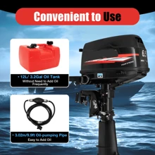 6.5HP 4-Stroke Outboard Motor Gasoline Boat Engine CDI Water Cooling System 4-Stroke 6.5HP Outboard Motor Boat Marine Engine Water-Cooling System 12L 123CC - Black - View 4