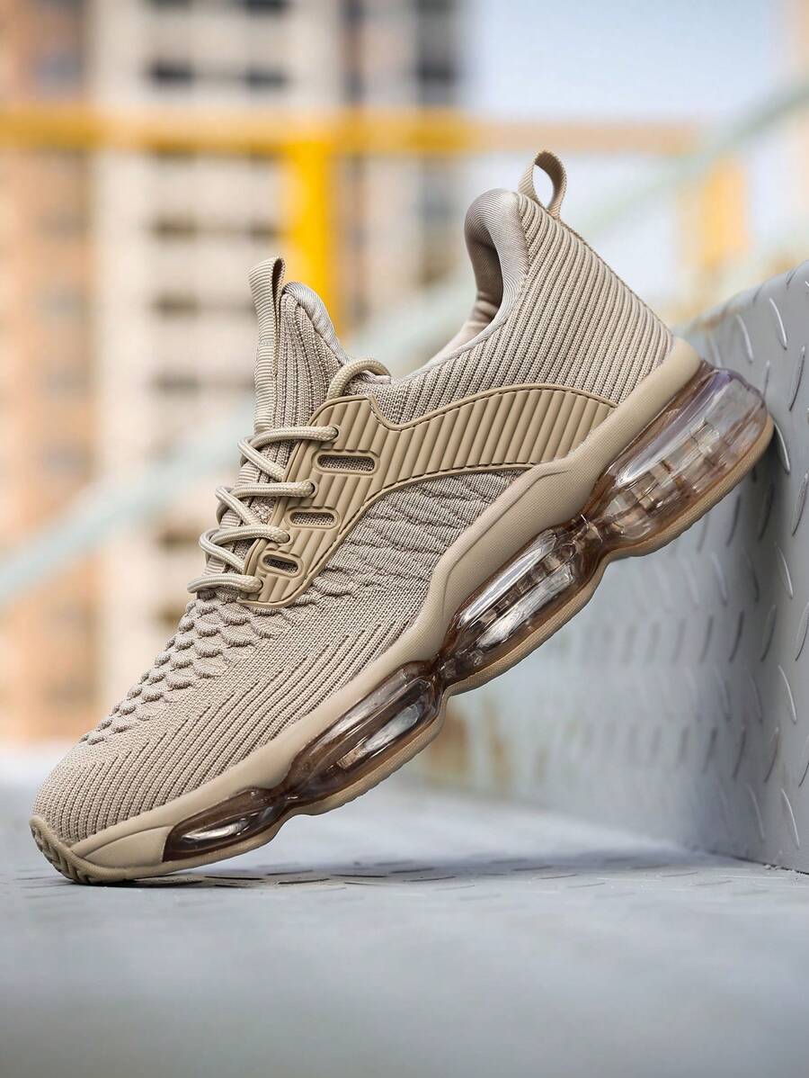 Men's Air Running Shoes Breathable Tennis Basketball Sneakers Gym Training Comfortable Fashion Walking Sport Shoes White - 卡其色 - 查看 1