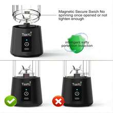 Licuadora portátil,usb recargable mini eléctrico viaje jugo de batidora para fruta verdura - Negro - Ver 4