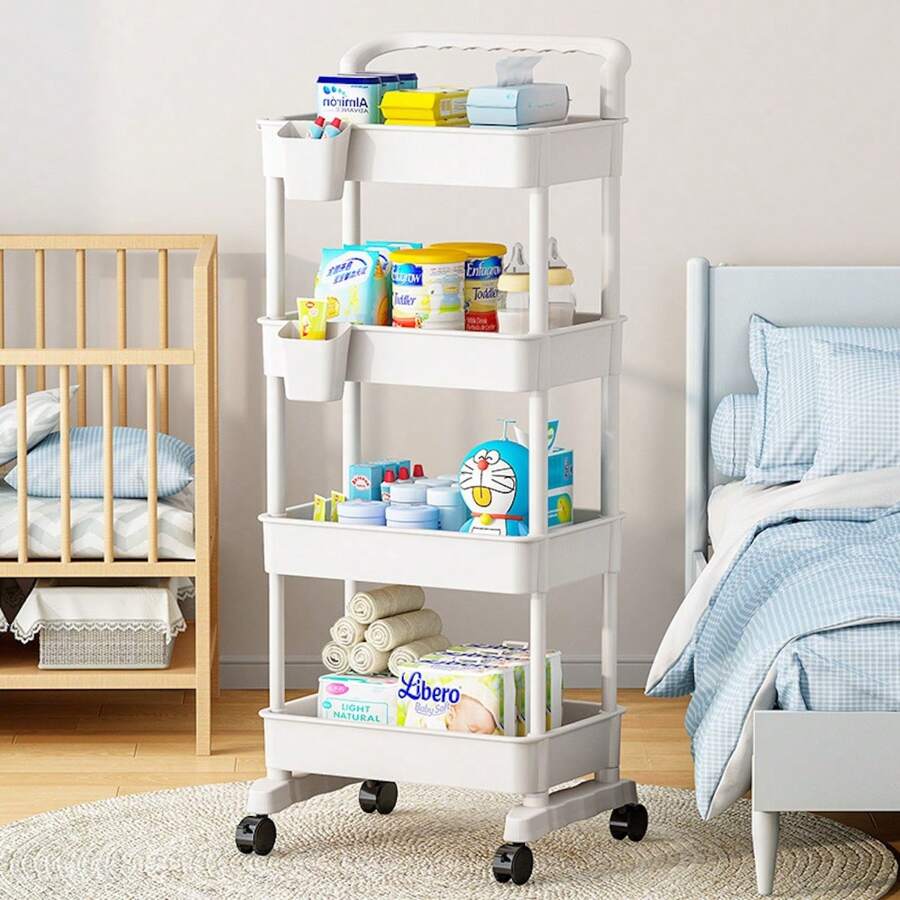 Storage Island & Carts - White - View 1
