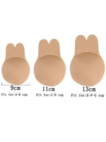 2 Pares De Sujetador Adhesivo Sin Tirantes Con Forma De Mango Clásico En Desnudo Y Negro - Albaricoque - Ver 6