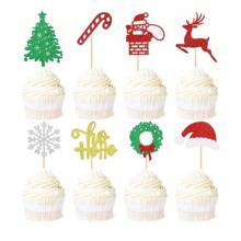 8 chiếc Đồ trang trí bánh cupcake Ho Ho Hos Giáng sinh Lấp lánh Cây thông Noel Ông già Noel Que cắm bánh cupcake Có một số Que cắm bánh cupcake Ho Ho Hos Trang trí bánh Giáng sinh cho chủ đề Giáng sinh Đồ dùng cho tiệc năm mới - Nhiều màu - Xem 7