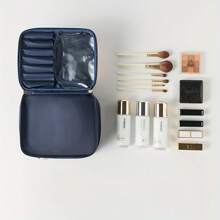 PU Double-Layer Cosmetic Bag Light Luxury Fashion Skincare Organizer Bag Travel Large Capacity Wash Bag