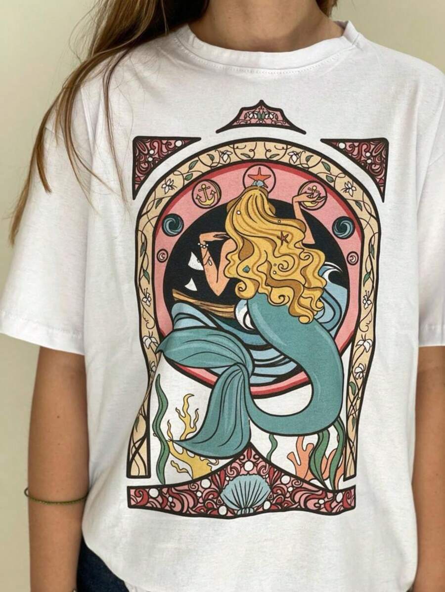 Mermaid T-Shirt - White - 白色 - 查看 1