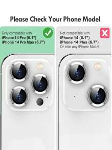 3pcs Camera Lens Protective Film, Compatible With IPhone 11 12 13 14 15 Pro/ With Strong Adhesion, 9H Hardness Tempered Glass Camera Screen Protector, Metal Rim Cover, Friendly To Protective Case (Silver)