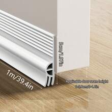 1m TPE Anti-Dust & Noise Reduction Door Bottom Seal, Triple Seal Design, Non-Slip Grooves, Windproof & Soundproof Door Draft Stopper