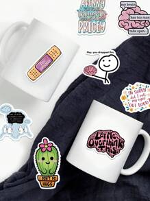 Adesivos sarcásticos 50 peças, bagagem skate guitarra decoração diy corte de papel livro capacete notebook adesivos à prova d'água