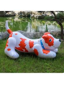 1 Piece Inflatable Toy Water Mount PVC Cartoon Animal Water Play Surfboard Inflatable Spotted Dog - Multicolor - View 5
