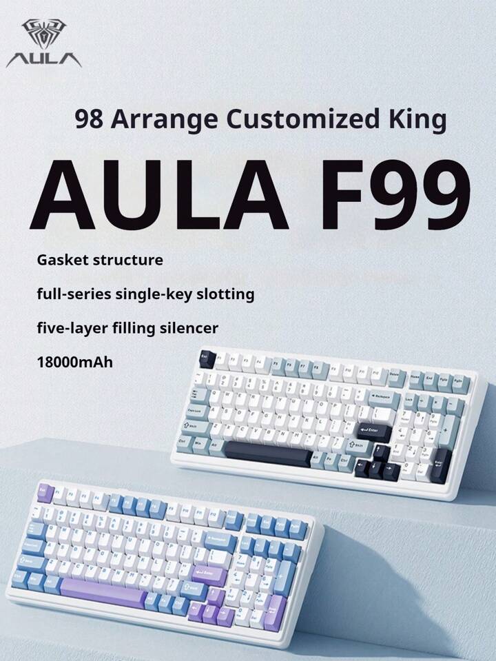 AULA F99 Wireless Mechanical Keyboard, Hot⚱️ Experimente a emoção do
