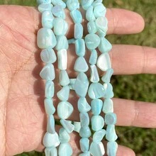 1 串 7-8 毫米天然彩色贝壳珠不对称散珠隔珠适用于制作珠宝 DIY 手链项链手工制作 - 彩色 - 查看 5