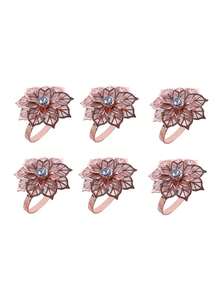 6pcs/Set Delicate Flower Napkin Rings - Premium Decorative Holders For Festive Gatherings - Perfect Accent For Birthday, Farmhouse, Wedding, Thanksgiving, Easter, Banquet & Buffet Table SettingsFor Home Kitchen Bedroom Living Room Dining Room, Home Decoration Accessories, Decorative Box,Women Wedding Gift,Summer Travel Holiday Festival Must-Have - Multicolor - View 14