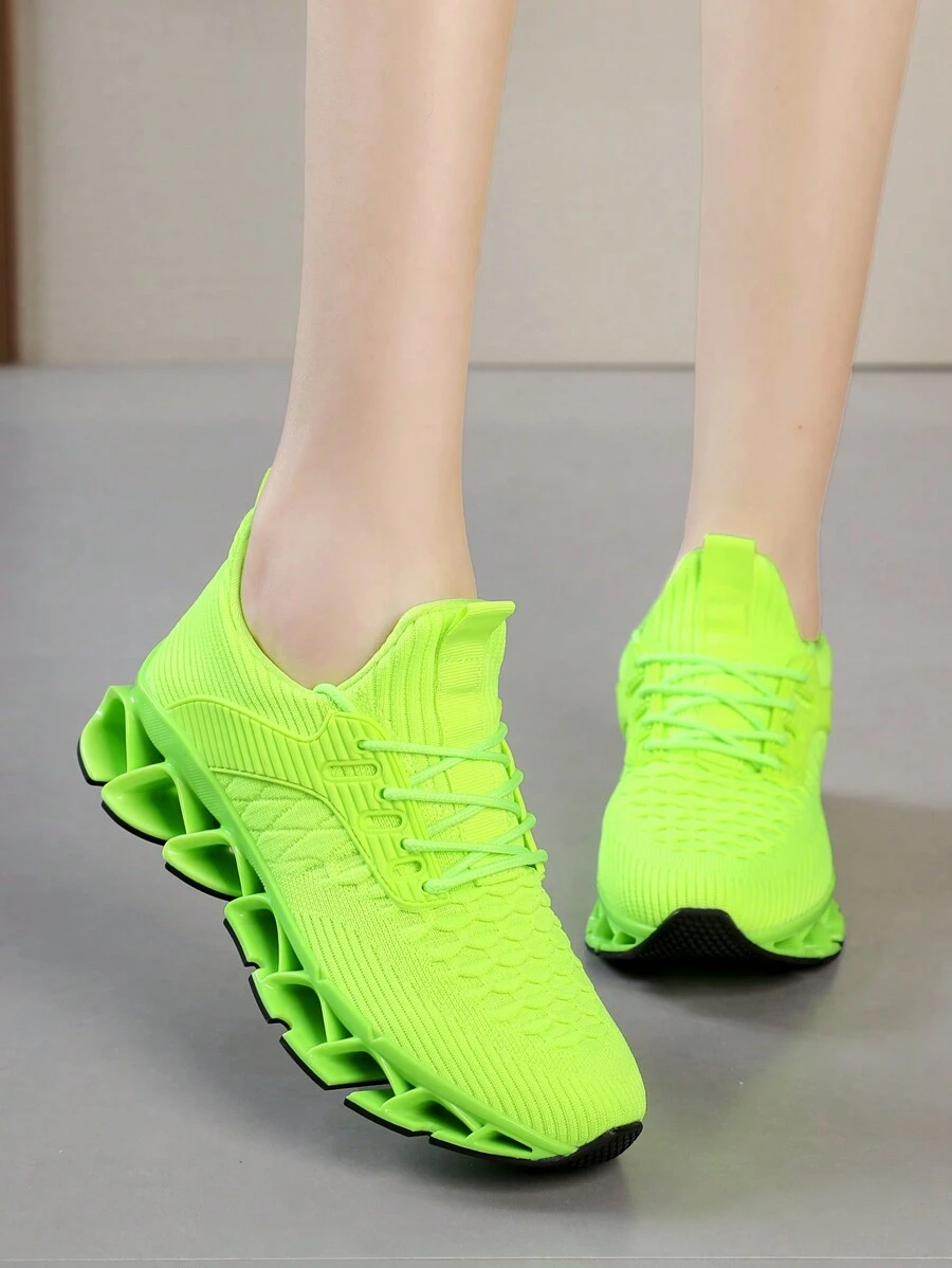 Women's Slip On Walking Running Shoes Blade Tennis Casual Fashion Sneakers Comfort Non Slip Work Sport Athletic Trainer White - huỳnh quang màu xanh lá cây - Xem 1