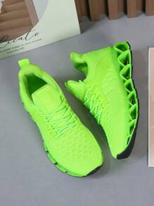 Women's Slip On Walking Running Shoes Blade Tennis Casual Fashion Sneakers Comfort Non Slip Work Sport Athletic Trainer White - huỳnh quang màu xanh lá cây - Xem 3
