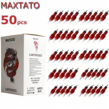 MAXTATO 50 支红色纹身针头 1 3 5 7 9 11 13 RS RL RM M1 永久化妆针头带膜安全针头一次性纹身针 - 紅色 - 查看 24