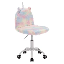 WAHSON OFFICE CHAIRS 1PC Wahson Children's Desk Chair Girls' Desk Chair With Casters, Swivel Unicorn Desk Chair For Bedroom - 彩色 - 查看 1