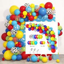123 piezas Kit de guirnalda y arco de globos DIY para decoraciones de fiesta de cumpleaños y baby shower - Globos de látex con estampado de vaca para suministros del tema de Woody y Buzz, Navidad