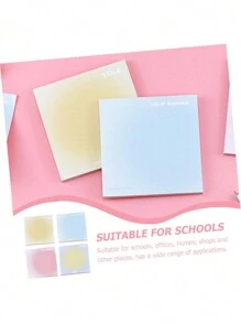 4pcs/Set Ombre Solid Color Sticky Notes,Cute Adhesive Memo Pad Stickers,Office School Student Stationery,Suitable For Office,Home,School,Can Stick On Wall,Blackboard,Computer,Desk,Refrigerator,Etc. - Multicolor - View 4