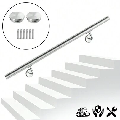 VA-Cerulean Handrail Stainless Steel 60cm/80cm/100cm/120cm/150cm/160cm/180cm/200cm Stair Railing Wall Handrail For Inside Outside Stairs Balcony