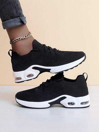 Women's Fashion Casual Breathable Mesh Platform Thick Sole Cushioned Sports Sneakers, Non-Slip Lightweight Shock-Absorbing Women's Running Shoes, Suitable For Outdoor Activities & Daily Wear