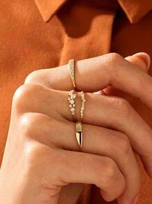 1Pc Fashionable Minimalist 925 Sterling Silver Solid Korean Style Fine Jewelry Minimalist 18k Gold Plated Pinky Signet Rings For Women Daily & Party Wear